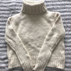 J Crew Ivory Turtleneck Sweater
